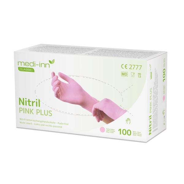 Medi-Inn Nitril Pink Plus Einmalhandschuhe, puderfrei, Gr. L 1000 St