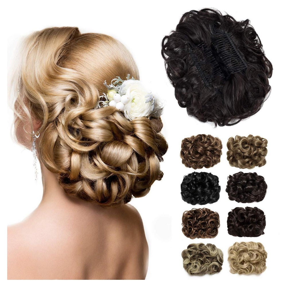 Haarknoten Haarteil Aschbraun Gemischt mit Hellplatinblond-K 1 St