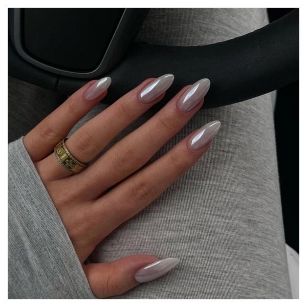 Fingernägel Press On 24 Stück Weiß Mirror Chrome 2white&amp; 1 St