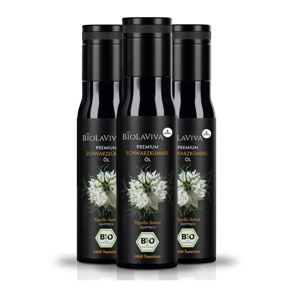 BIOLAVIVA Premium BIO-Schwarzkümmelöl | 3x100ml|kaltgepresst 3 St