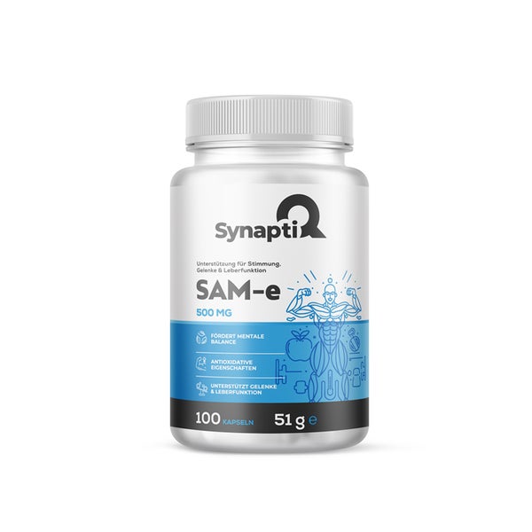 SynaptiQ® SAMe – Hochwertige Nährstoffergänzung 500 mg 100 Kapseln 100 St