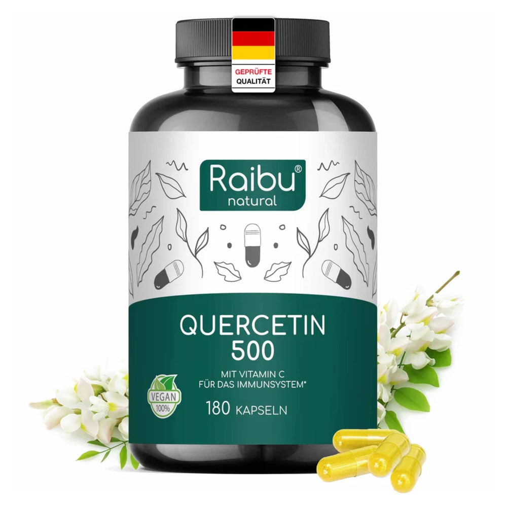Quercetin Kapseln 500 mg pro Kapsel, Hochdosiert -  RAIBU 180 St