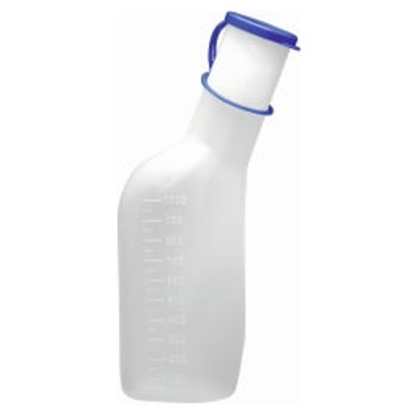 Meditrade Urinflasche für Männer, 1 Liter, mit Schlaufendeckel - 1 Karton = 25 Flaschen