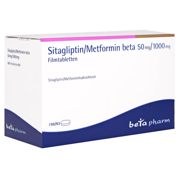 SITAGLIPTIN/Metformin beta 50 mg/1000 mg Filmtabl. 196 St
