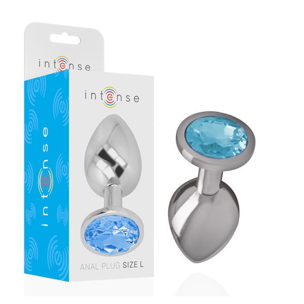 Intense - Analplug Aus Aluminiummetall mitBlauem Kristall