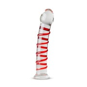Glas-Dildo mit Rippen für G-Punkt Stimulation, 17.5cm (1 Stück) 1 St