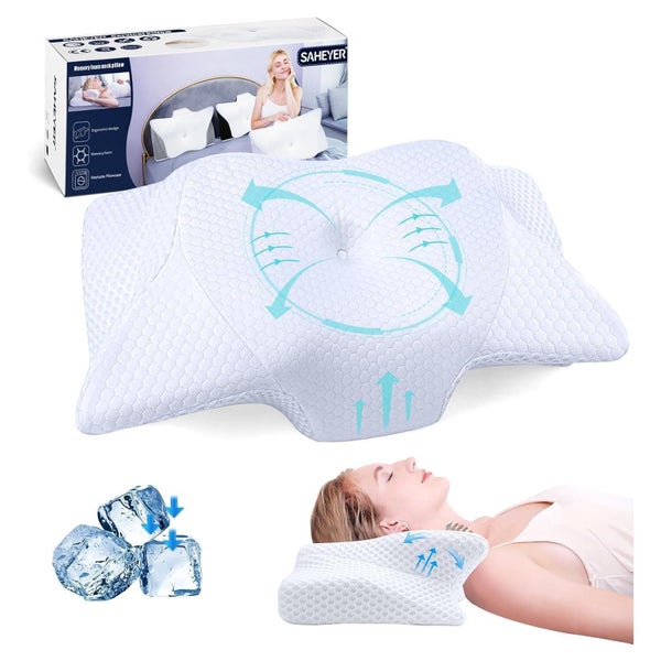 Nackenkissen Memory Foam ergonomisch für Seiten Rücken Bauch 1 St