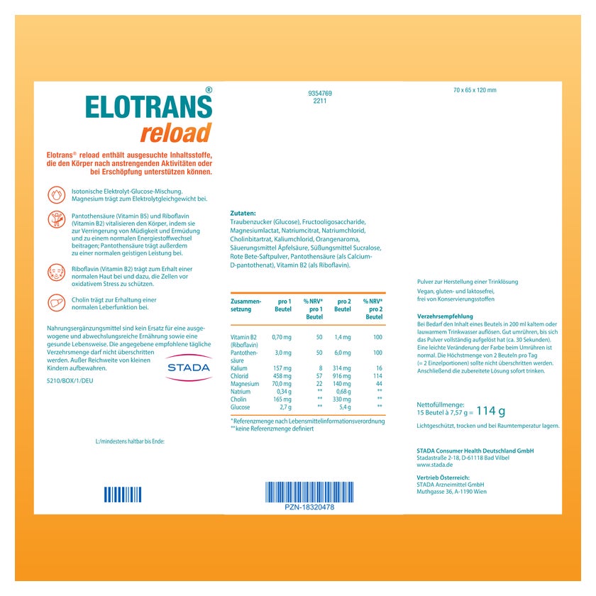 ELOTRANS reload Orange 15X7,57 g