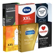 Extra große Kondome Mix 18 Stück, Probierset für breite Pass (18 Kondome) 18 St