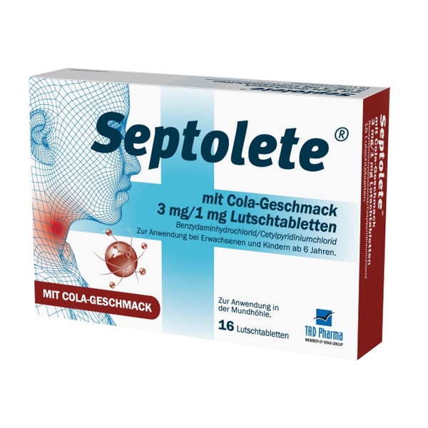 Septolete M.cola-geschmack 3mg/1mg Lutschtabletten 16 St