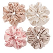Lolalet große Seide Satin Haargummis Damen Scrunchies 4 Farb 1 St