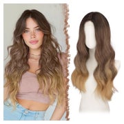 Perücke Spitzenfront Damen Braun Ombre Blond-L 60 cm with La 1 St