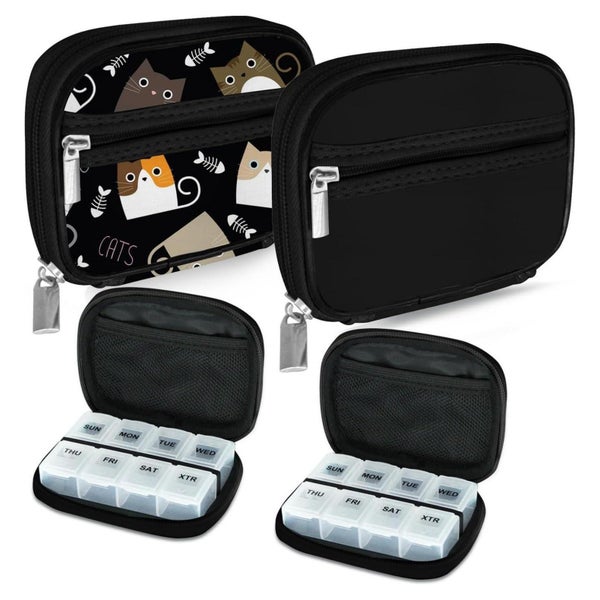 Serfeymi Tablettenbox Pillendose 7 Tage Reißverschluss Stoff 1 St