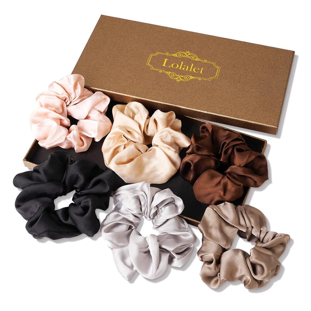 6 Stück Lolalet Seide Satin Haargummis Damen Scrunchies 6 Fa 1 St