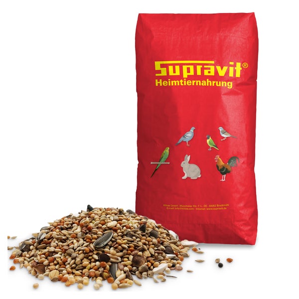 Supravit Großsittichfutter - Körnermischung für Großsittiche - Großsittich Vogelfutter mit Sonnenblumenkerne - Körnerfutter für Sittiche - enthält wichtige Nährstoffe & Mineralien 25 kg