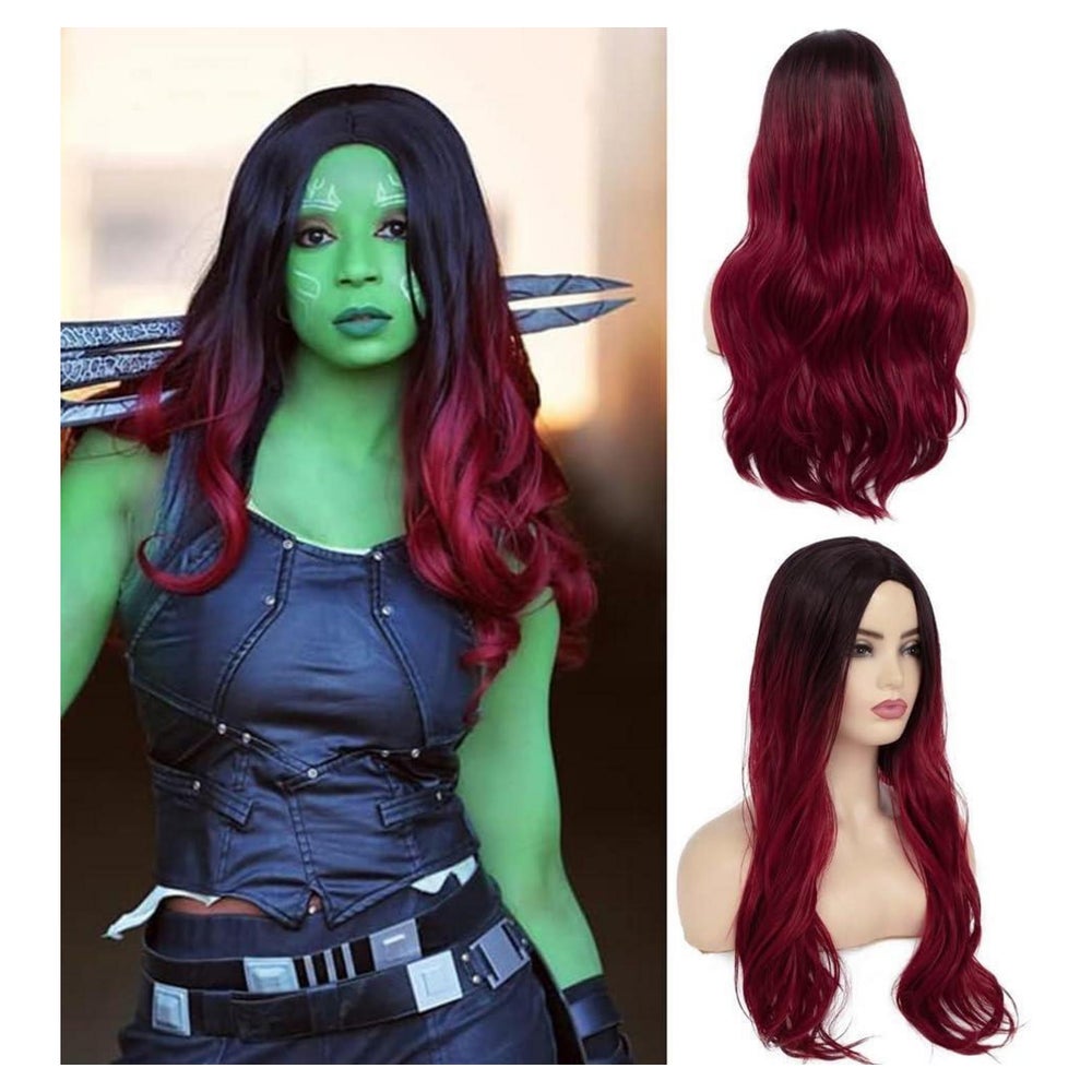 Perücke Damen lang gewellt dunkelrot Guardians of the Galaxy 1 St