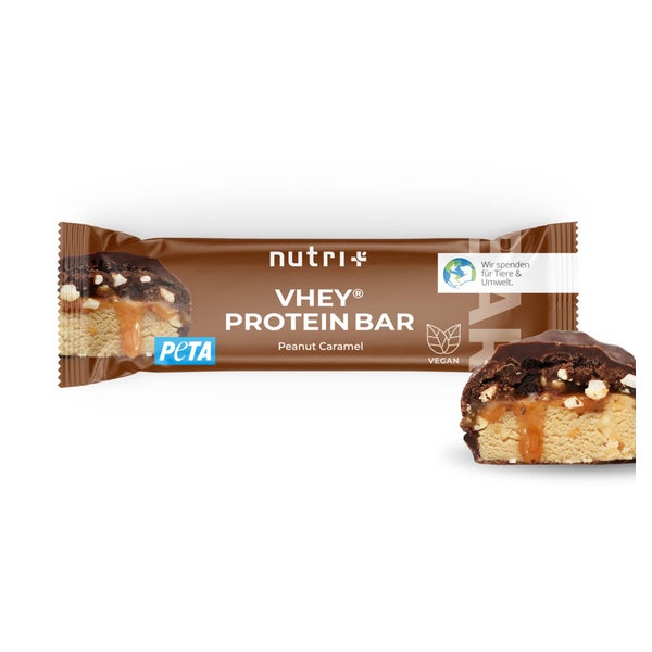 nutri+ VHEY® Protein Bar Riegel Peanut Caramel Crisp 12er 12 St