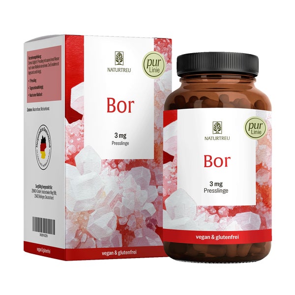 Bor 3 mg Presslinge BOR Jahresvorrat 365 vegane Presslinge NATURTREU®  g