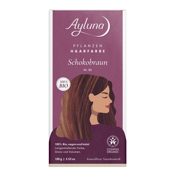Ayluna Pflanzenhaarfarbe Schokobraun Nr. 85 Bio 100 g