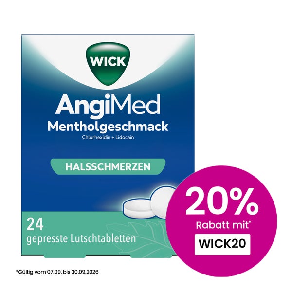 Wick Angimed Mentholgeschmack 5 Mg/1 Mg Lutschtabletten 24 St