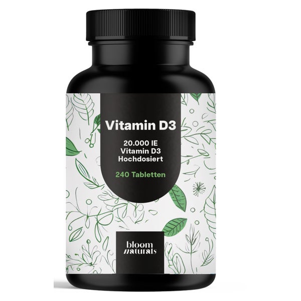 Vitamin D3 20000 IE - 240 Tabletten - Bloom Naturals 240 St