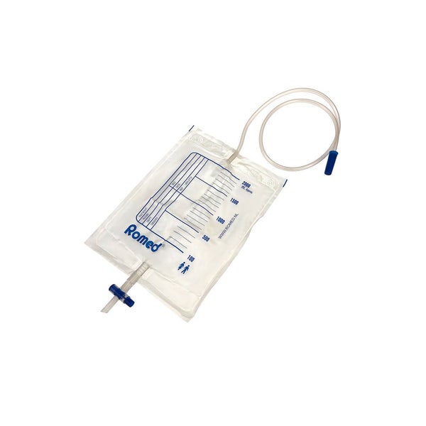 Romed Urinbeutel 2 Liter steril mit Ventil und T-Ablasshahn 10 Stück 10 St