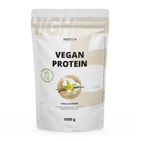 nutri+ High 5 Vegan Protein Pulver mit Stevia - Vanille 1000 g