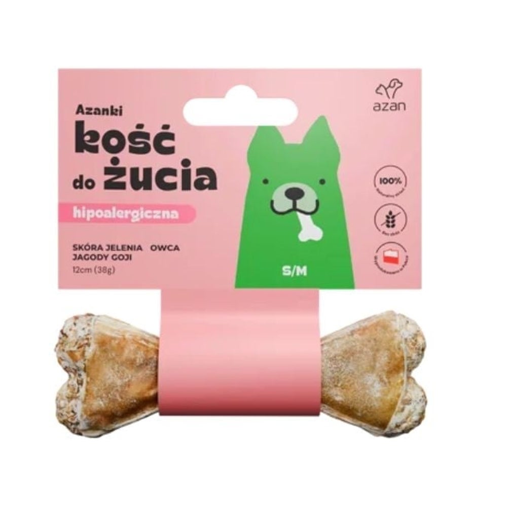 AZANKI Knochen Hirschhaut für Hunde S/M 12cm 0,038 kg