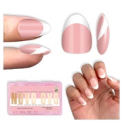 Nagelspitzen Almond Extra Short White French Tip Baby Pink 2 1 St