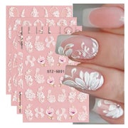 Nagelsticker 3D Blumen Frühling 4 Blatt selbstklebend 1 St