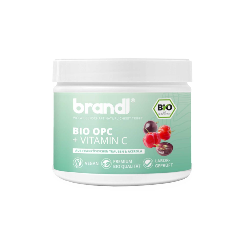 brandl® Bio OPC Traubenkernextrakt Kapseln hochdosiert mit Acerola Vitamin C | Unabhängig laborgeprüft 120 St