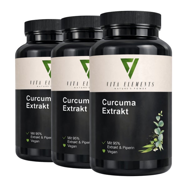 Vita Elements Curcuma Extrakt Kapseln 3er Set 90 St