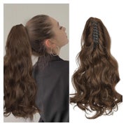 Pferdeschwanz Haarteil Clip Lockig 45 cm 150g Dunkelbraun&He 1 St