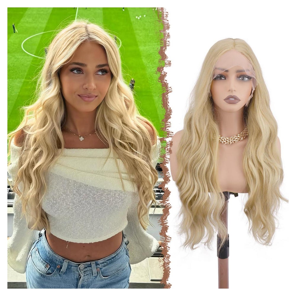 Perücke Lacefront Lange Lockig Kunsthaar 70 cm HD Dreckiges 1 St