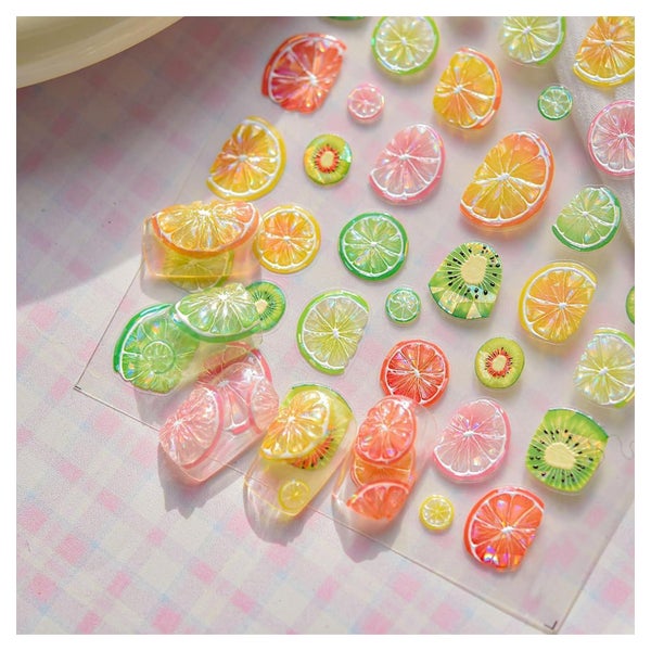 Nagelsticker selbstklebend 2 Stück Sommerfrüchte Zitronen Ki 1 St