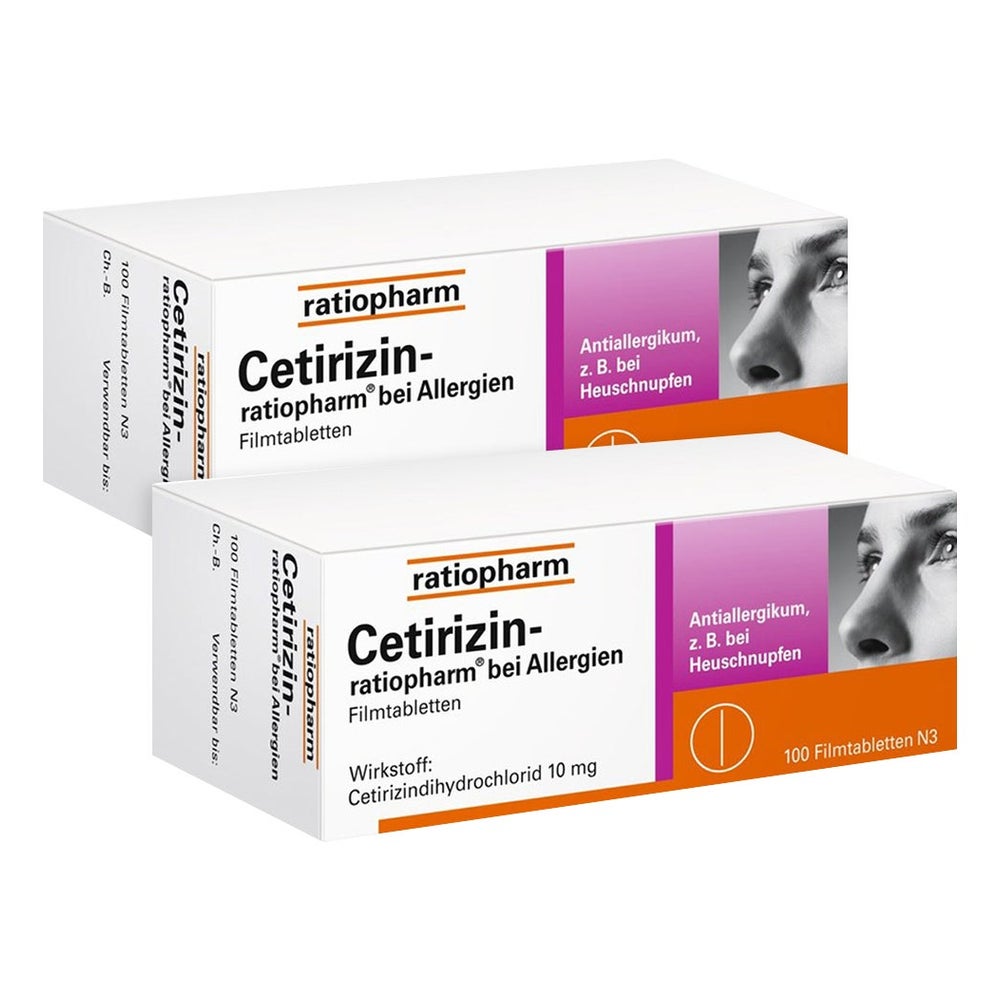 Cetirizin - ratiopharm® Antiallergikum Doppelpack 2X100 St
