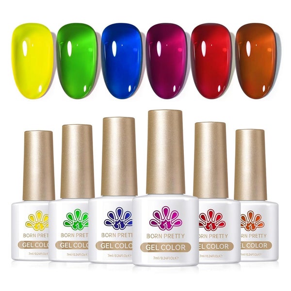 Gel Nagellack UV LED Neon Jelly Ice Juwel im Sonnenuntergang 1 St