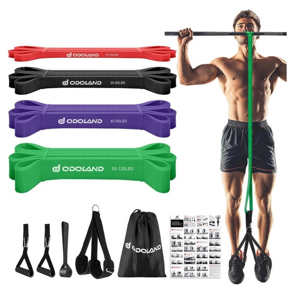 Fitnessbänder 5X Zugstärken Expander Klimmzugband Band mit F 1 St