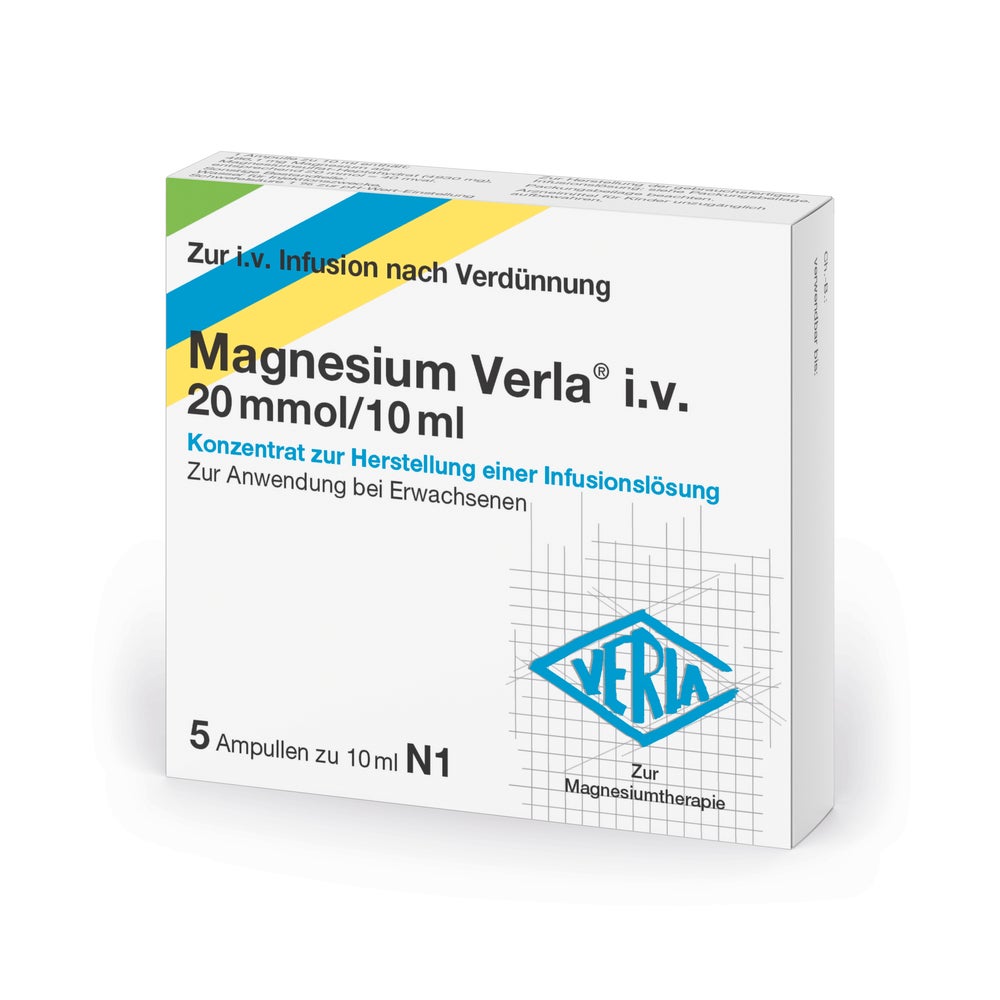 Magnesium Verla i.v. 20 mmol/10 ml K.z.H 5 St
