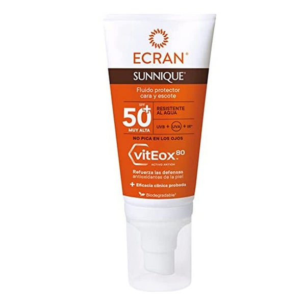 ECRAN SUNNIQUE - Sun Cream - Fluido Solar Cara y Escote vitEox80 , FPS 50plus 50 ml