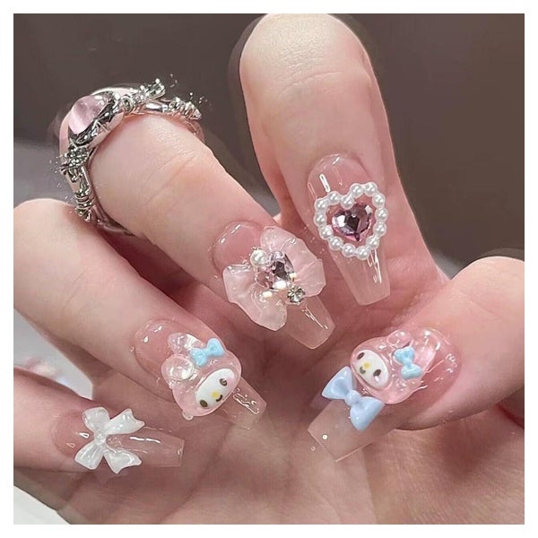 Kunstnägel Press On 3D Rosa Ballerina Y2K 0.1 ml (10er Pack) 1 St