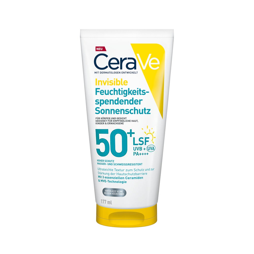 CeraVe Invisible Feuchtigkeitsspendender Sonnenschutz LSF 50+ 177 ml