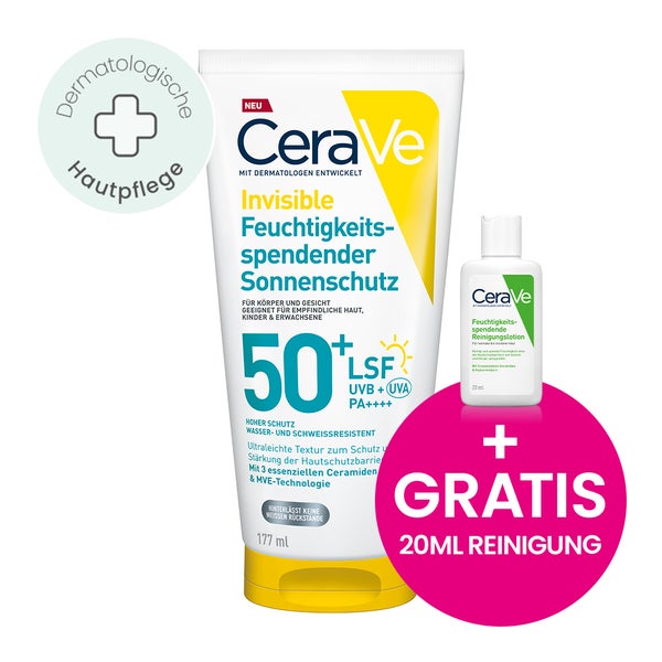 CeraVe Invisible Feuchtigkeitsspendender Sonnenschutz LSF 50+ 177 ml