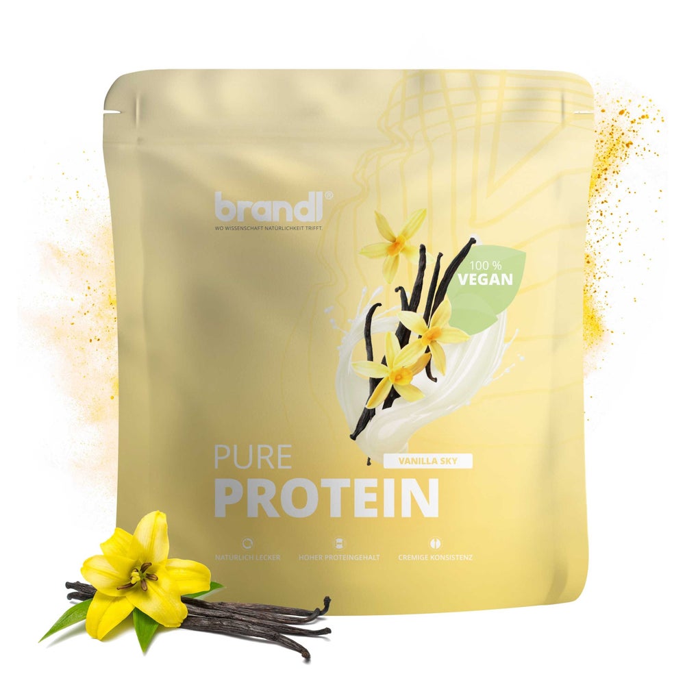 brandl® Premium Proteinpulver VEGAN Vanille | veganes Eiweißpulver mit zugesetzten Aminosäuren 1000 g