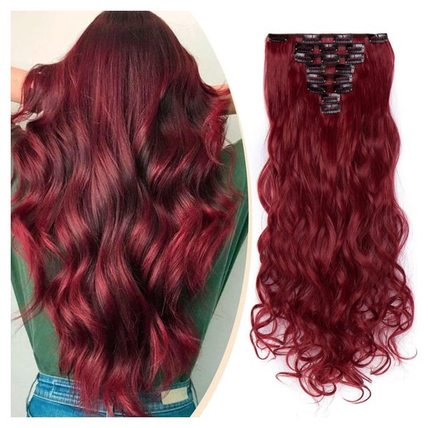 Extensions Clip in gewellt 8teilig 60 cm Kastanienbraune Mix 1 St
