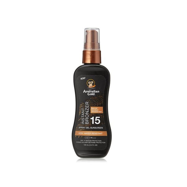 Australian Gold LSF 15 Spray Gel mit Bronzer - Sonnenspray - Sonnenmilch 100 ml