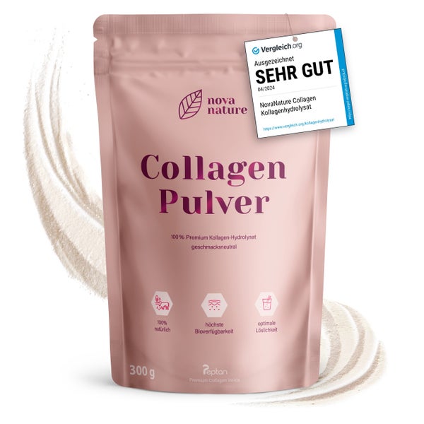 NovaNature Collagen Pulver, 100% Kollagenhydrolysat 300 g