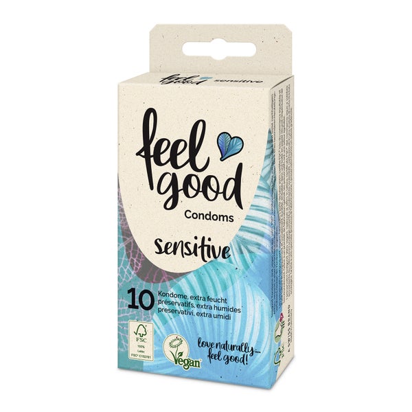 «sensitive» Kondome – 10er Pack, extra feucht, vegan (10 Kondome) 10 St