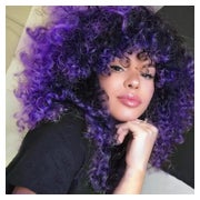 Perücke Afro kinky lockig Damen kurz wellig Schwarz gemischt 1 St