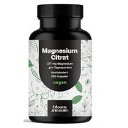 Magnesiumcitrat - 250 Kapseln - Bloom Naturals 250 St
